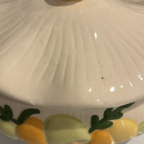 Vintage mushroom bowl with handles and lid - Picture 2 of 6